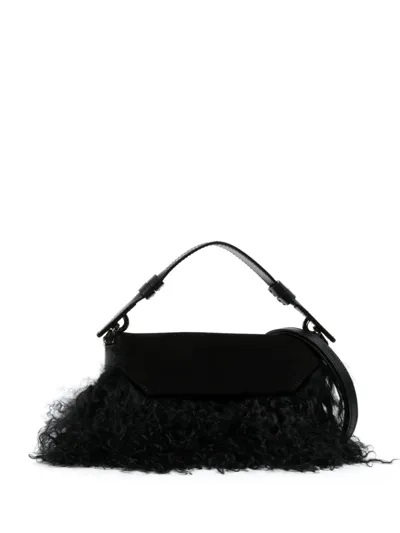 Casadei Manola Leather Shoulder Bag In Black