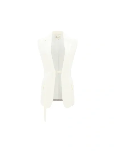 Victoria Beckham Off-white Paneled Vest In 559 Off White