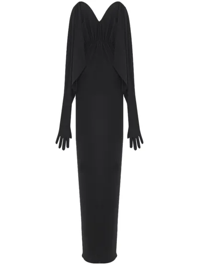 Saint Laurent Strapless Glove Dress In Black