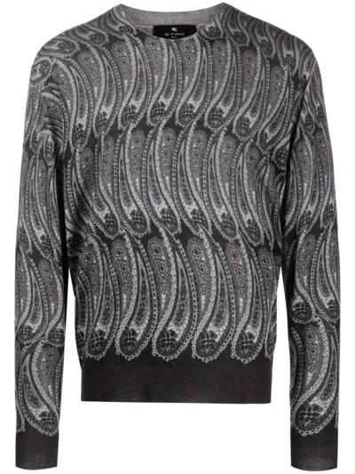 Etro Crewneck Sweater In Grey