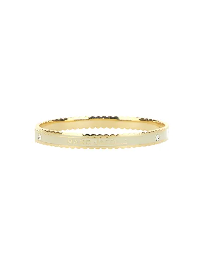 Marc Jacobs The Medallion Bracelet With Logo In Ivory