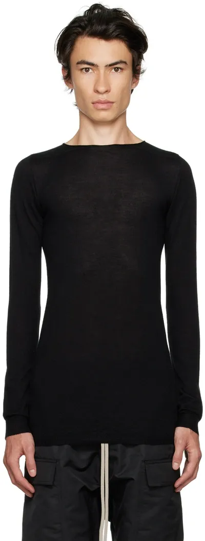 Rick Owens Longline Long-sleeve T-shirt In Black