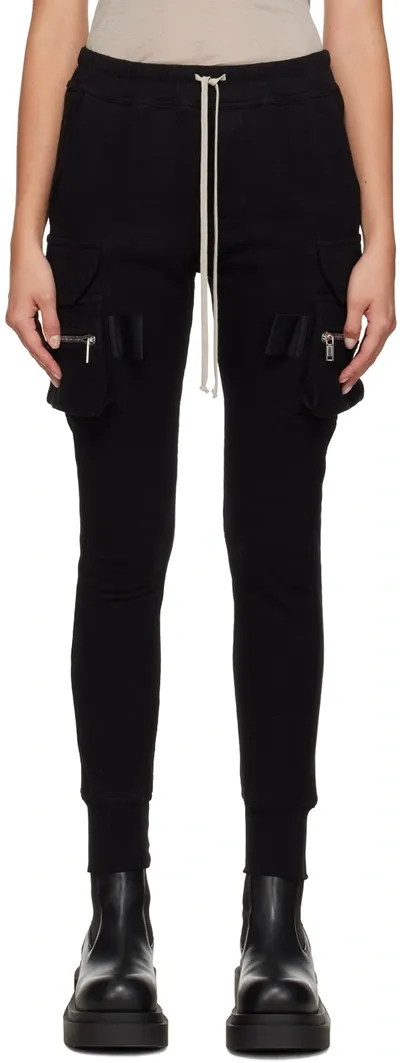 Rick Owens Mastodon Satin-trimmed Cotton-jersey Track Pants In Black