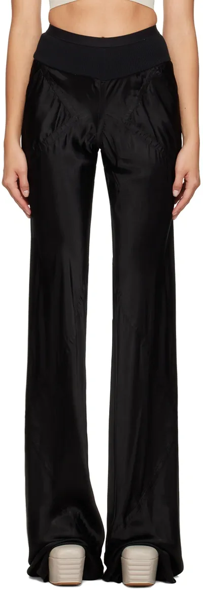 Rick Owens Black Bias Trousers In Brown