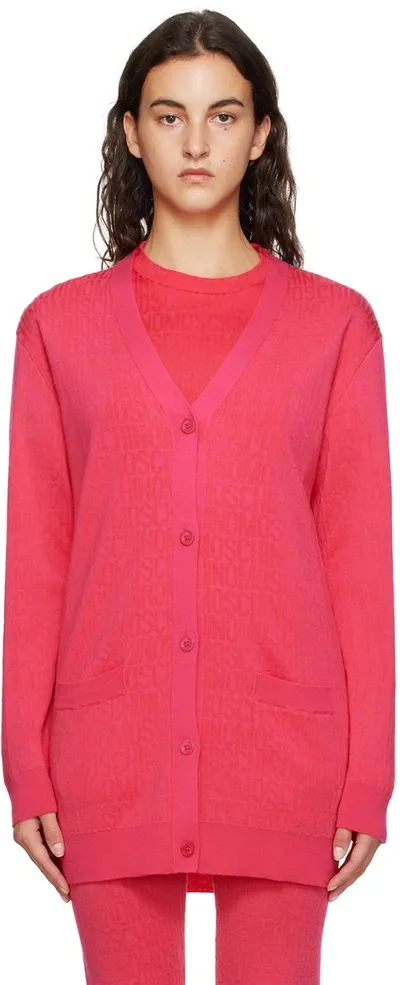 Moschino Pink Y-neck Cardigan