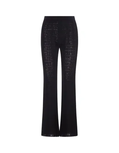 Givenchy 4g Jacquard Flared Trousers In Black