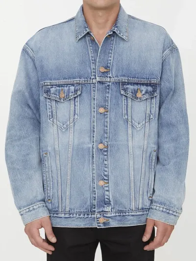 Balenciaga Oversized Denim Jacket In Blue