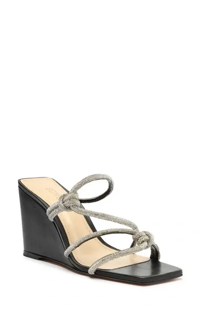 Schutz Women's Lauryn Crystal-embellished Wedge Sandals In Black Crystal