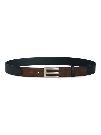 Etro Belt With Paisley Edge In Black