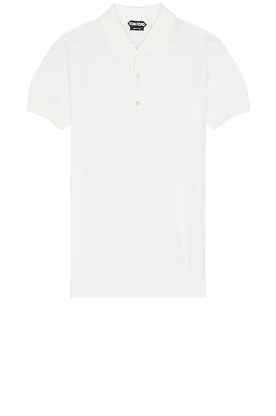 Tom Ford Piquet Short Sleeve Polo In White