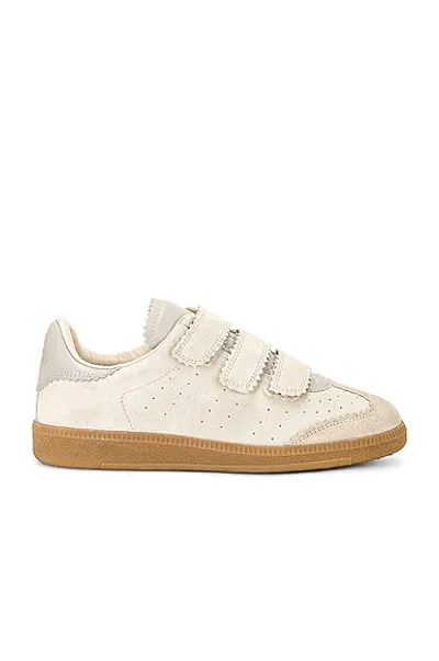 Isabel Marant Beth Velcro-strap Leather And Suede Trainers In Ecru