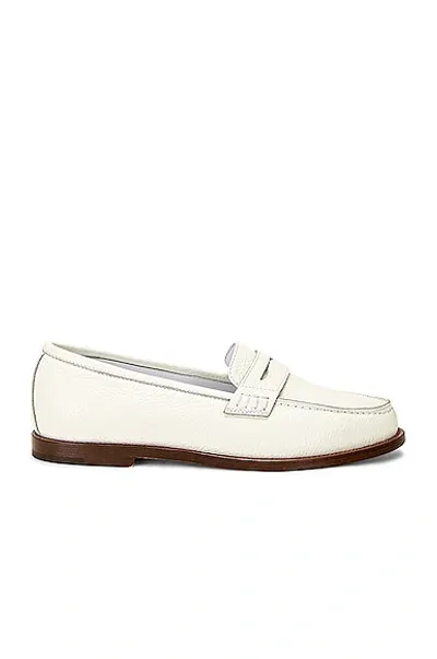 Manolo Blahnik Perrita Leather Loafer In White