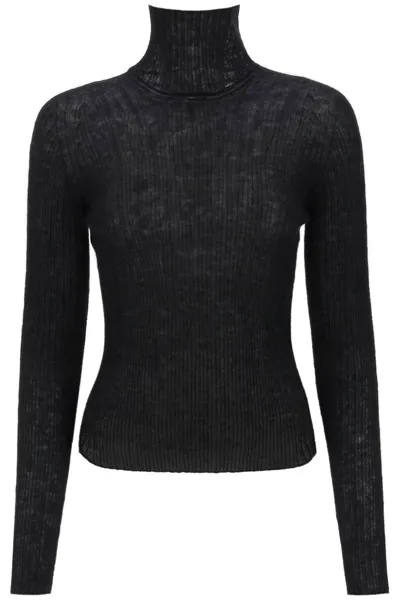 Saint Laurent Mohair And Wool Blend Funnel-neck Sweater