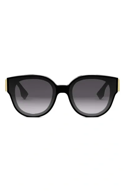 Fendi The  First 63mm Gradient Oversize Round Sunglasses In Black Smoke