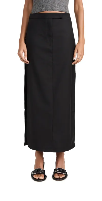 Lioness Minimalist Maxi Skirt In Onyx