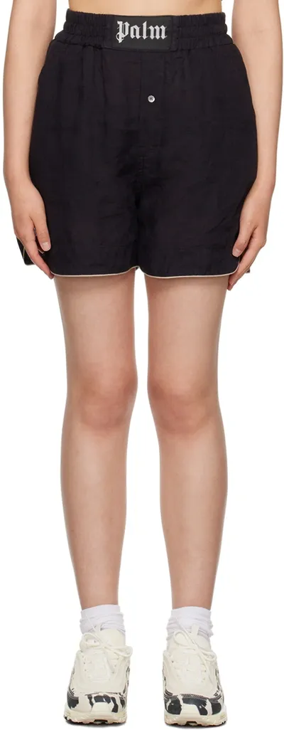 Palm Angels Black Button Shorts