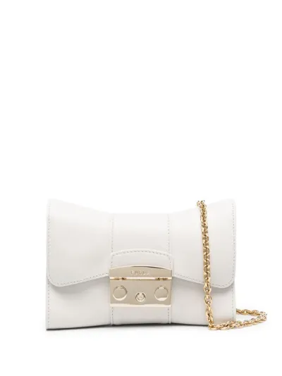 Furla Logo-engraved Leather Crossbody Bag In Neutrals