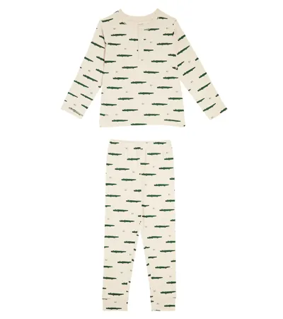 Liewood Kids' Wilhelm Printed Cotton-blend Pajama Set In Beige