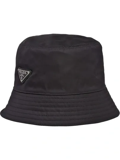 Prada Drill Bucket Hat In Nero