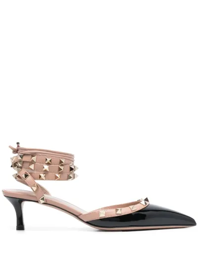 Valentino Garavani Rockstud 50 Patent-leather Pumps In Black