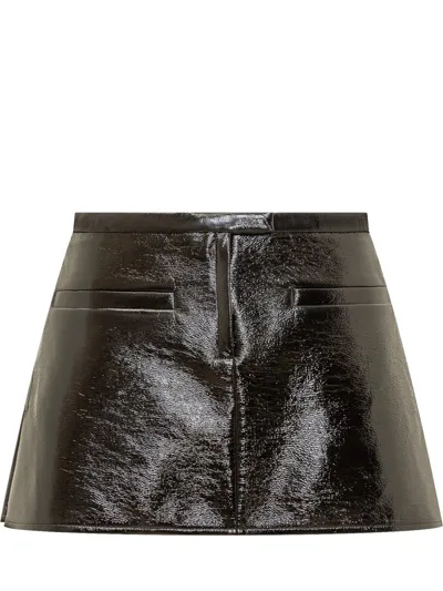 Courrèges Vinyle Mini Skirt In Black