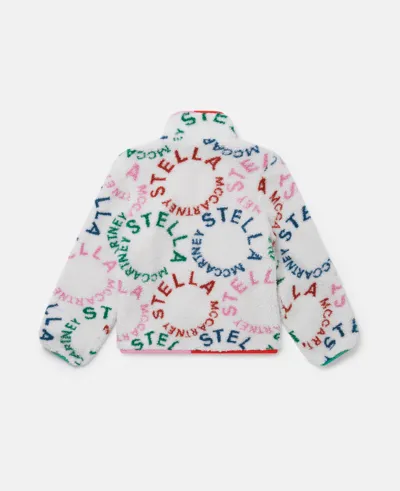 Stella Mccartney Circular Logo Fleece Jacket In White Multicolour