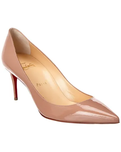 Christian Louboutin Kate Pointed Toe Patent Leather Pump In Brown