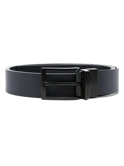 Emporio Armani Reversible Belt In Blau