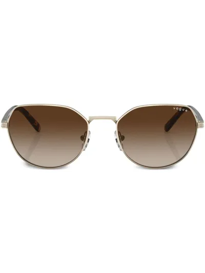 Vogue Eyewear Tinted Butterfly Frame Sunglasses In Gold