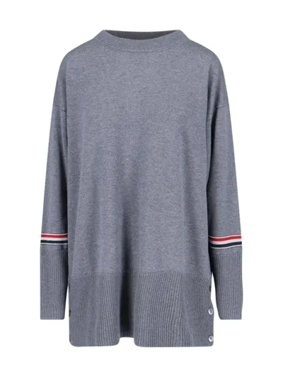 Thom Browne Maxi Logo Sweater In Grey