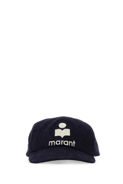 Isabel Marant Man Midnight Blue Corduroy Tyron Baseball Cap In Navy