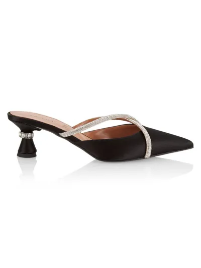 D’accori Ella 50mm Rhinestone-embellished Mules In Noir