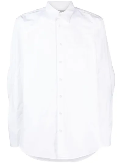 Coperni Chest-pocket Cotton Shirt In White