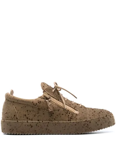 Giuseppe Zanotti Frankie Logo-embossed Sneakers In Neutrals