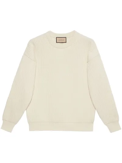 Gucci Kids' Crew-neck Cashmere Jumper In Weiss