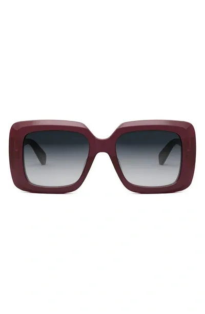 Celine Bold 3 Dots Square Sunglasses In Bordeaux