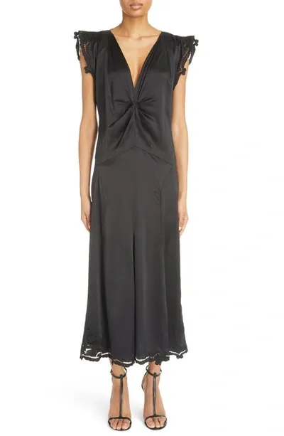 Isabel Marant Jordina Sleeveless Silk Maxi Dress In Black