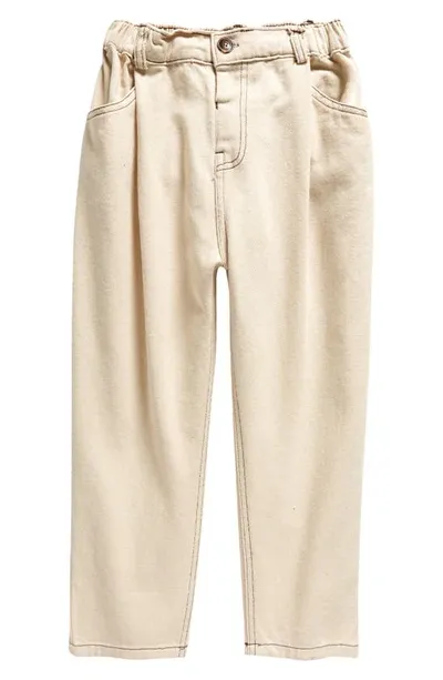 King + Lola Kids' Straight Leg Jeans In Tan