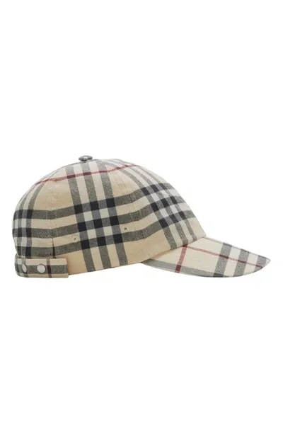 Burberry Archive Check Cotton Twill Baseball Cap In Stone