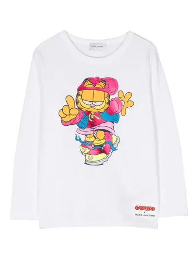 Marc Jacobs Kids' X Garfield Long-sleeved T-shirt In White