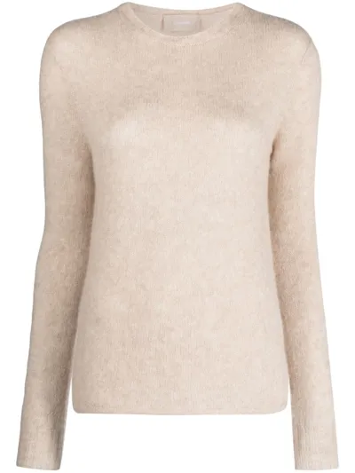 Drumohr Mélange Long-sleeved Knitted Jumper In Neutrals