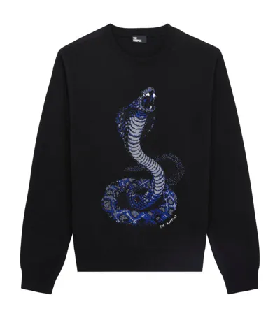 The Kooples Wool-blend Cobra Sweater In Black