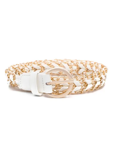 Liu •jo Chain-link Faux-leather Belt In White