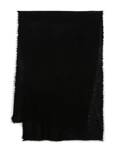 Mouleta Fine-knit Cashmere Scarf In Black