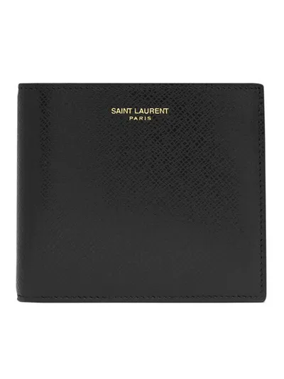 Saint Laurent Ysl Men Wallet(127y) In Nero & Nero