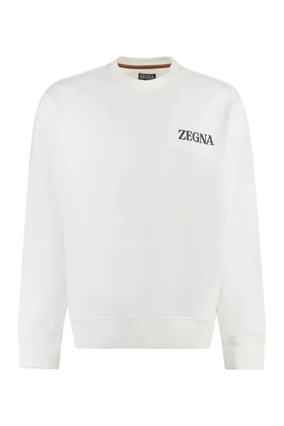 Ermenegildo Zegna Cotton Crew-neck Sweatshirt In White