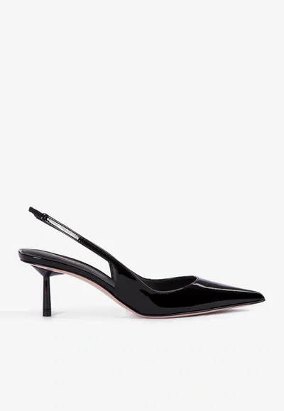 Le Silla Bella 60 Patent Leather Slingback Pumps In Black