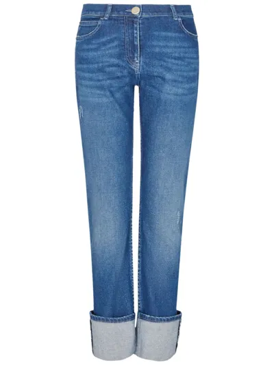 Giorgio Armani Mid-rise Straight-leg Jeans In Light Wash