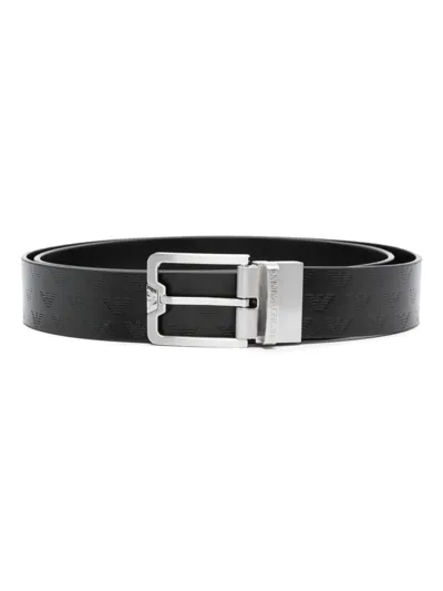 Emporio Armani Buckle-fastening Leather Belt In Black