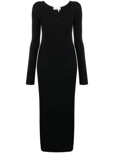 Remain Sweetheart-neck Knitted Midi Dress In Black